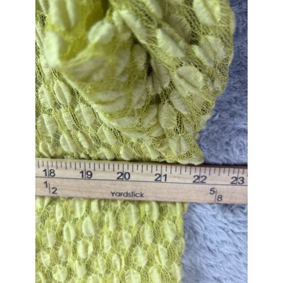 IC by Connie K Medium Yellow Sheer Cardigan Top Waterfall Textured Lightweight - Picture 7 of 9